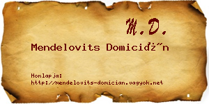 Mendelovits Domicián névjegykártya